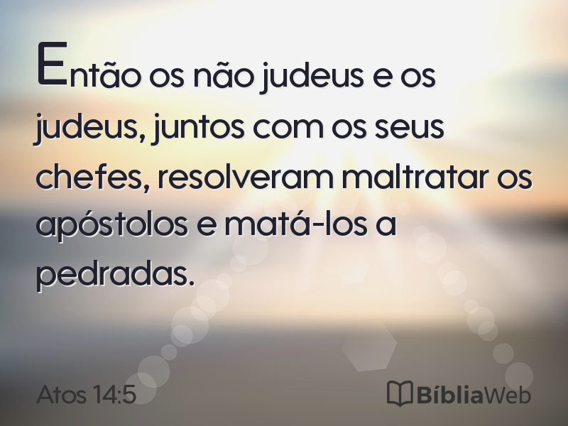 Atos 14:5 em imagem para compartilhar
