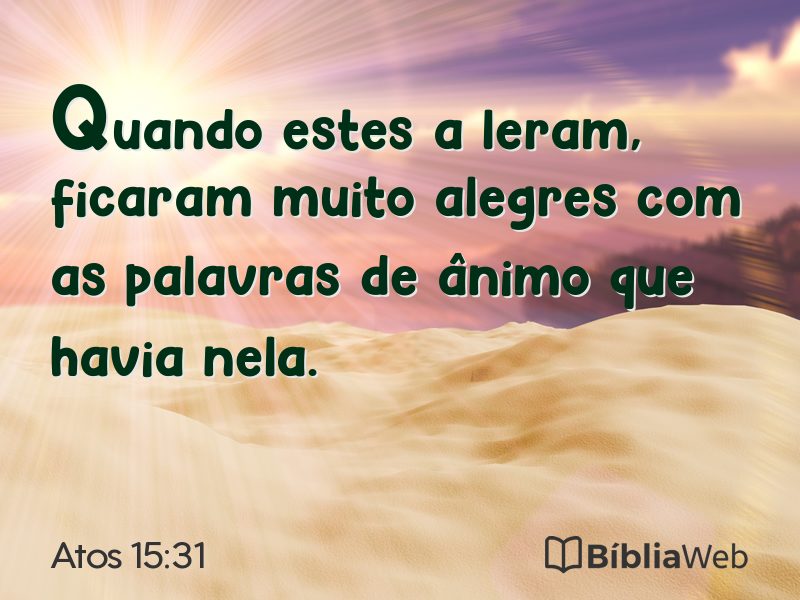 Atos 15:31 em imagem para compartilhar