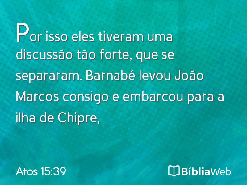 Atos 15:39 em imagem para compartilhar