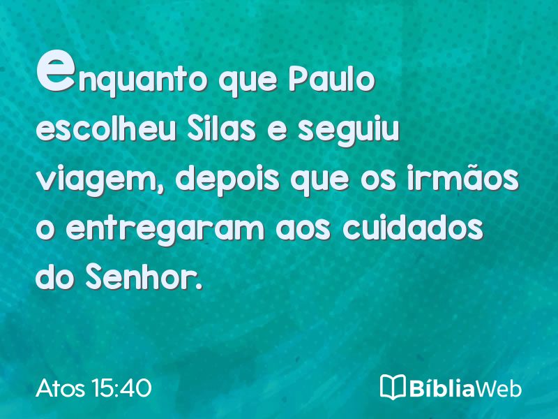 Atos 15:40 em imagem para compartilhar