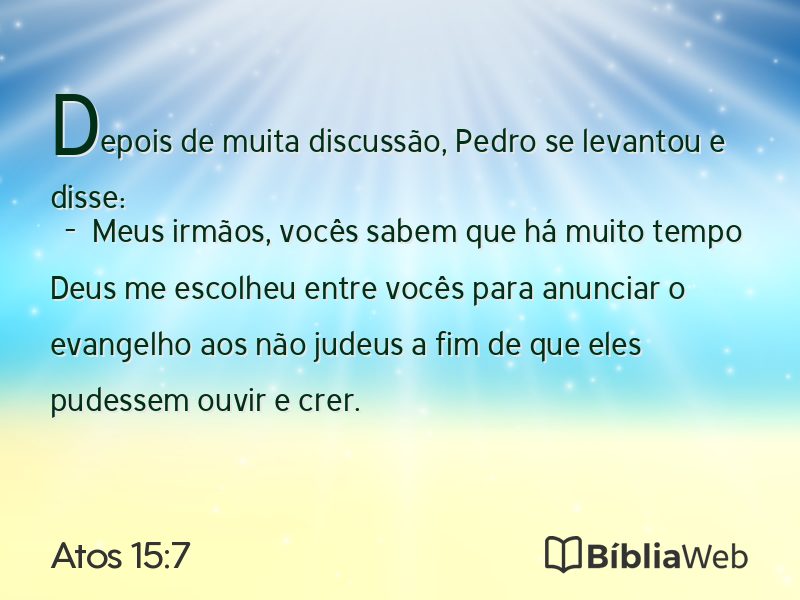 Atos 15:7 em imagem para compartilhar