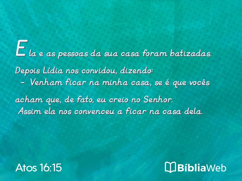 Atos 16:15 em imagem para compartilhar