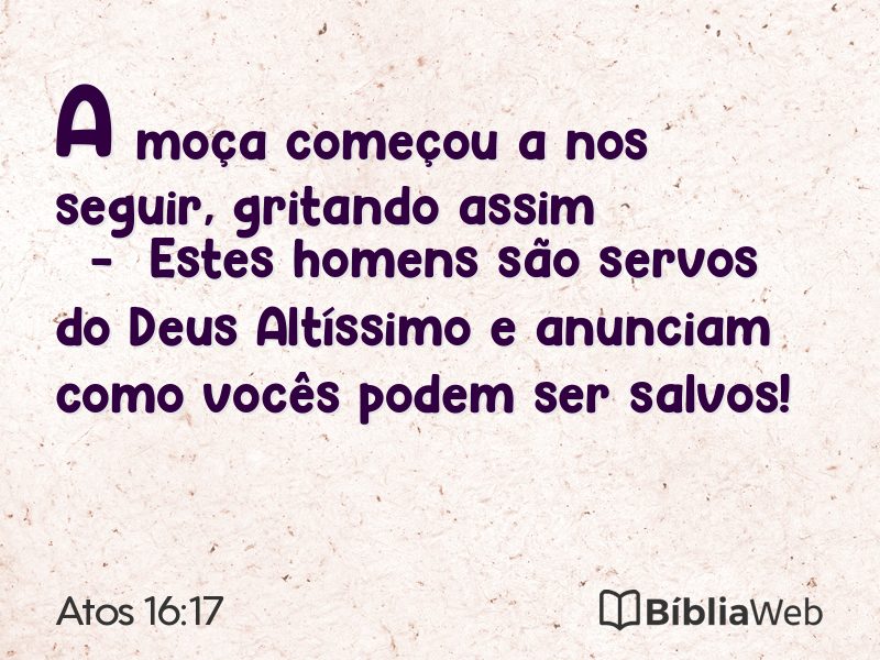 Atos 16:17 em imagem para compartilhar