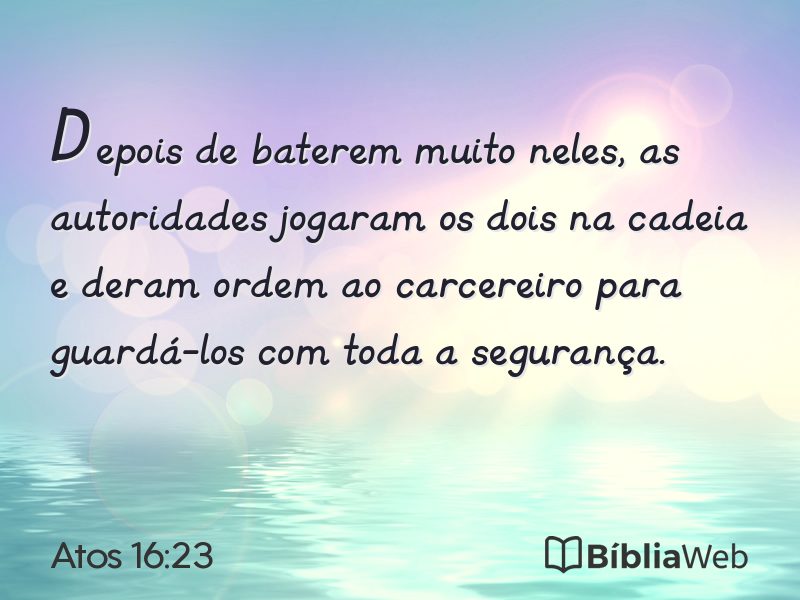 Atos 16:23 em imagem para compartilhar