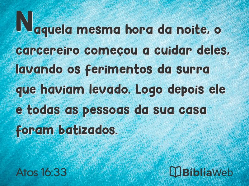 Atos 16:33 em imagem para compartilhar