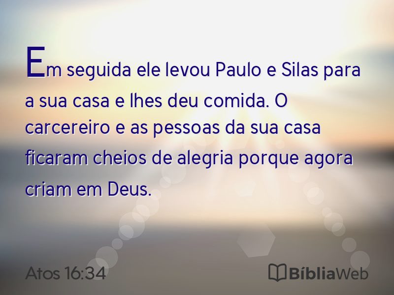 Atos 16:34 em imagem para compartilhar