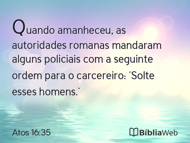 Atos 16:35 em imagem para compartilhar