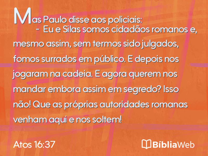 Atos 16:37 em imagem para compartilhar