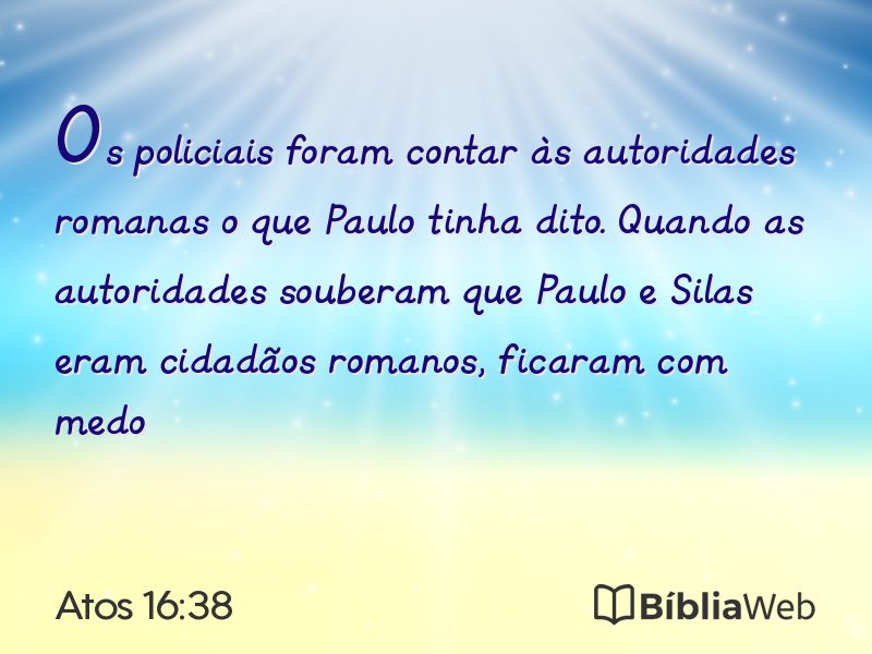 Atos 16:38 em imagem para compartilhar