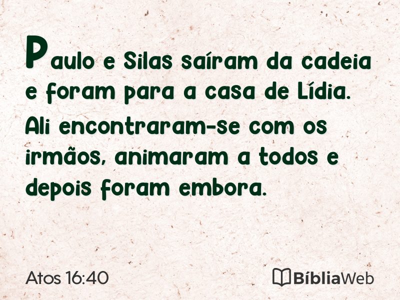 Atos 16:40 em imagem para compartilhar