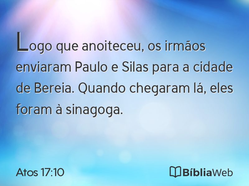 Atos 17:10 em imagem para compartilhar