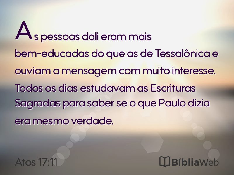 Atos 17:11 em imagem para compartilhar