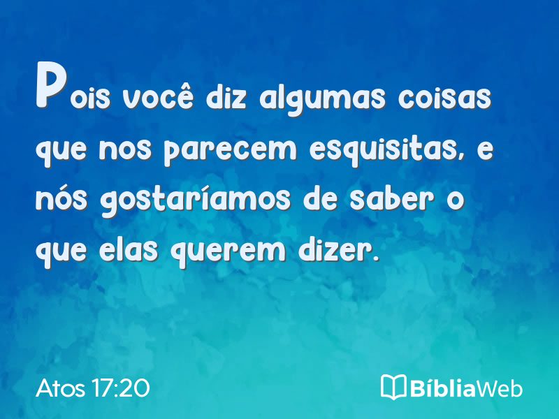 Atos 17:20 em imagem para compartilhar