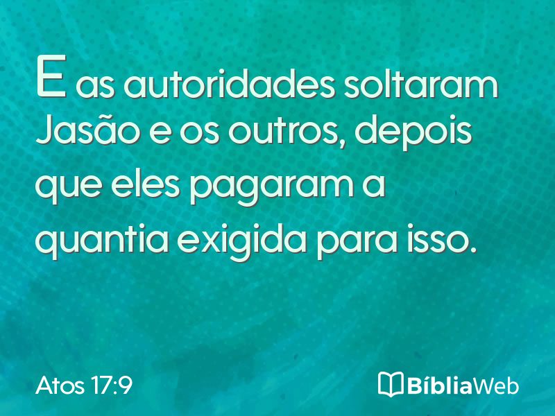 Atos 17:9 em imagem para compartilhar