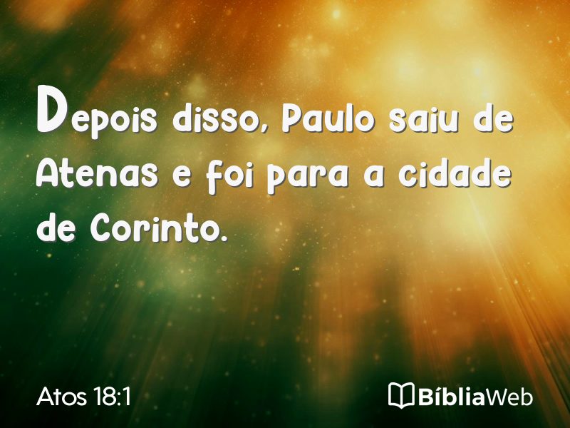 Atos 18:1 em imagem para compartilhar