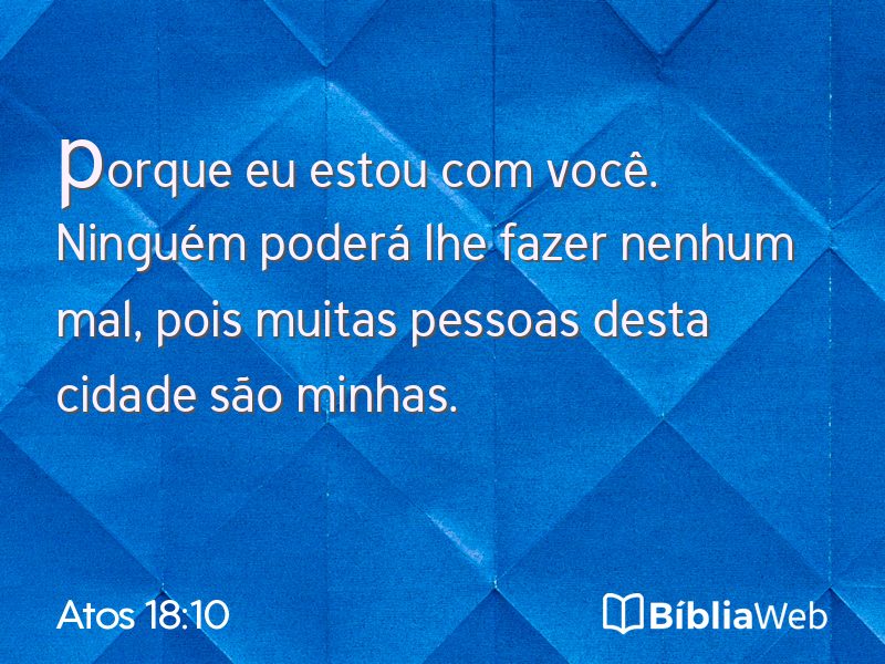 Atos 18:10 em imagem para compartilhar