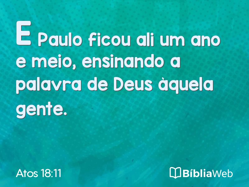 Atos 18:11 em imagem para compartilhar