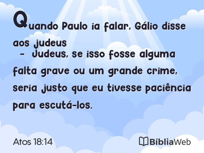 Atos 18:14 em imagem para compartilhar
