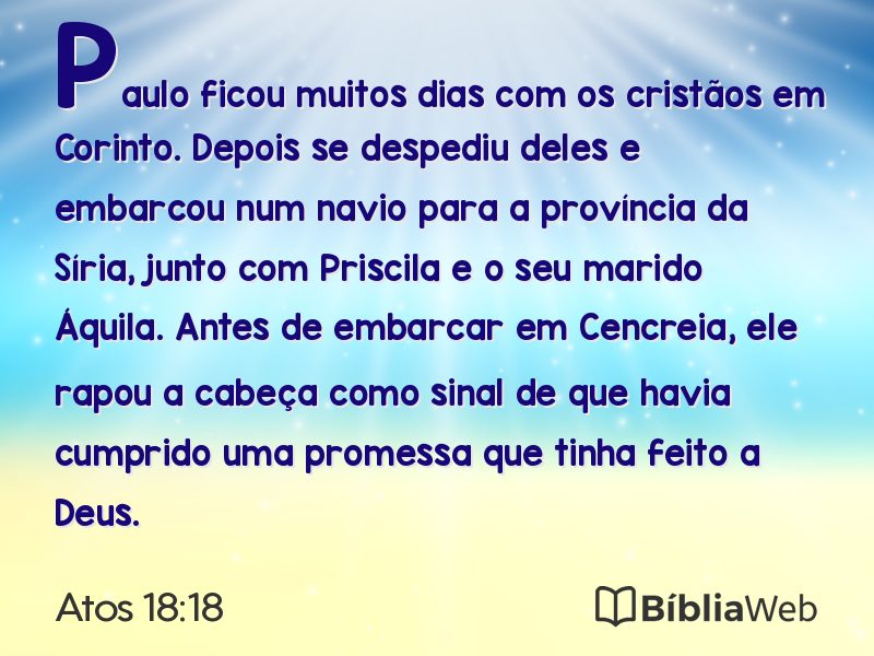 Atos 18:18 em imagem para compartilhar
