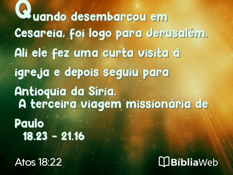 Atos 18:22 em imagem para compartilhar