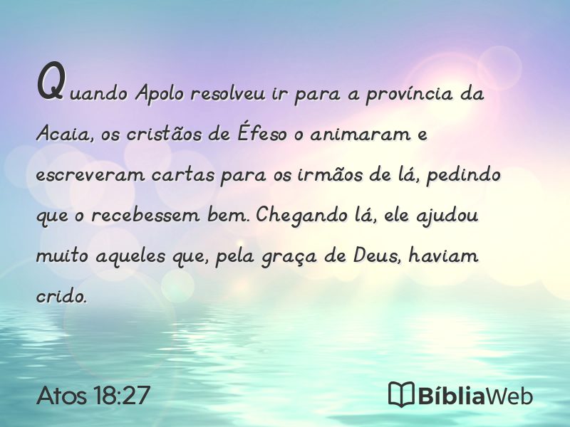 Atos 18:27 em imagem para compartilhar