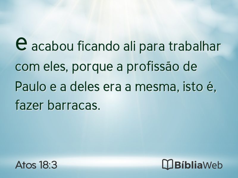 Atos 18:3 em imagem para compartilhar