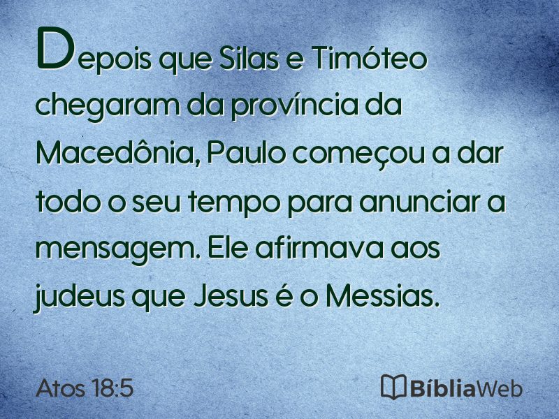 Atos 18:5 em imagem para compartilhar