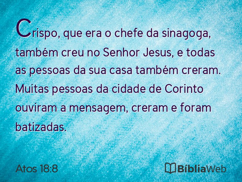 Atos 18:8 em imagem para compartilhar