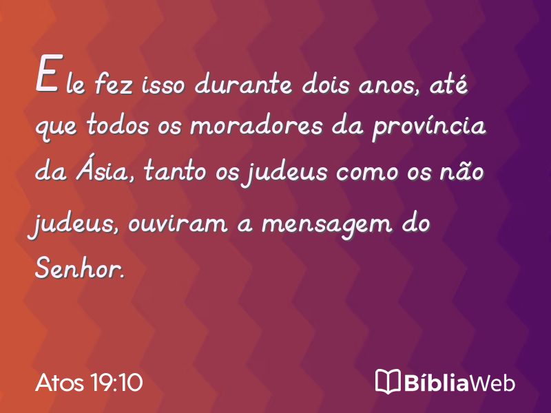 Atos 19:10 em imagem para compartilhar