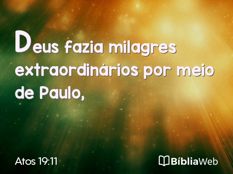 Atos 19:11 em imagem para compartilhar
