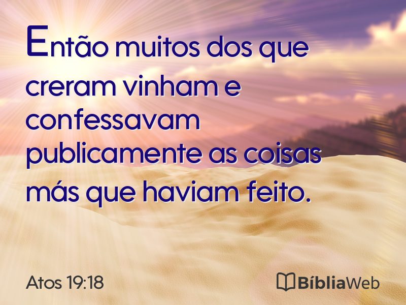 Atos 19:18 em imagem para compartilhar