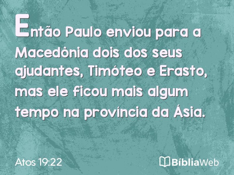 Atos 19:22 em imagem para compartilhar