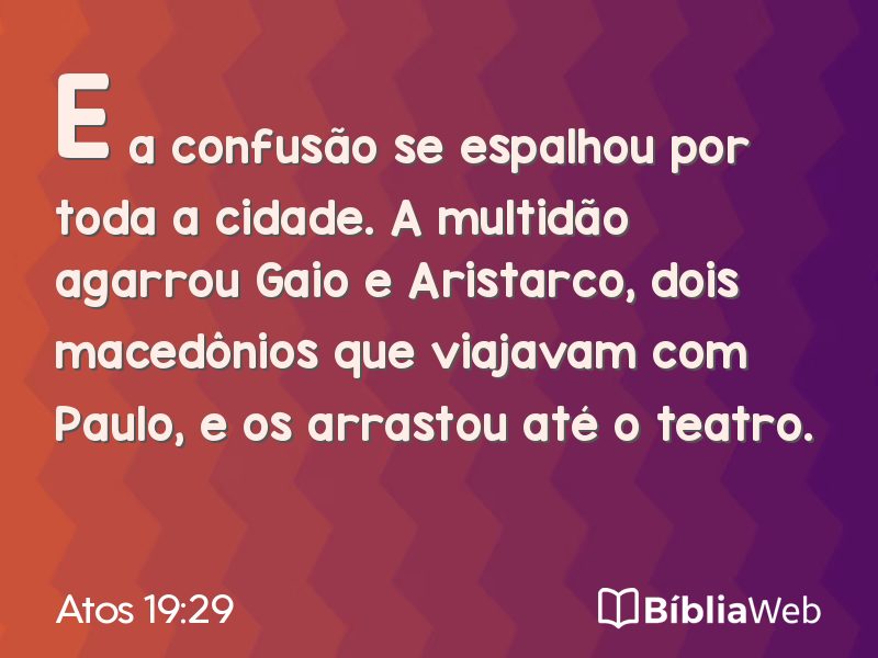 Atos 19:29 em imagem para compartilhar