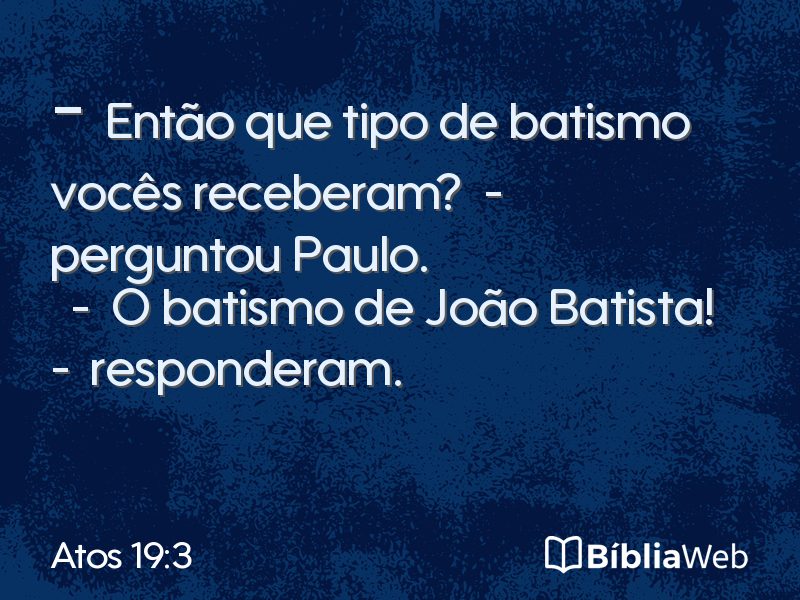 Atos 19:3 em imagem para compartilhar