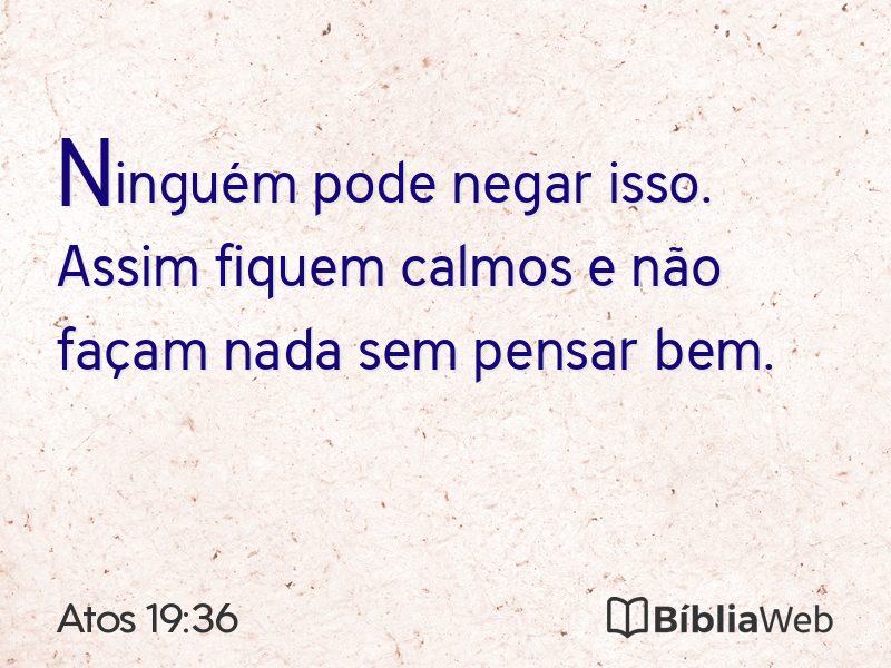 Atos 19:36 em imagem para compartilhar