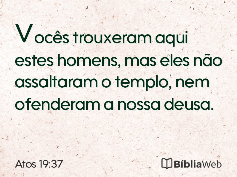 Atos 19:37 em imagem para compartilhar