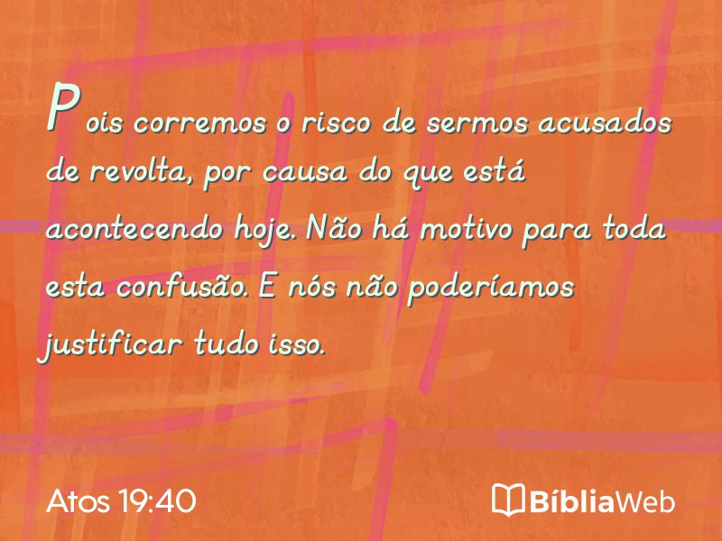 Atos 19:40 em imagem para compartilhar