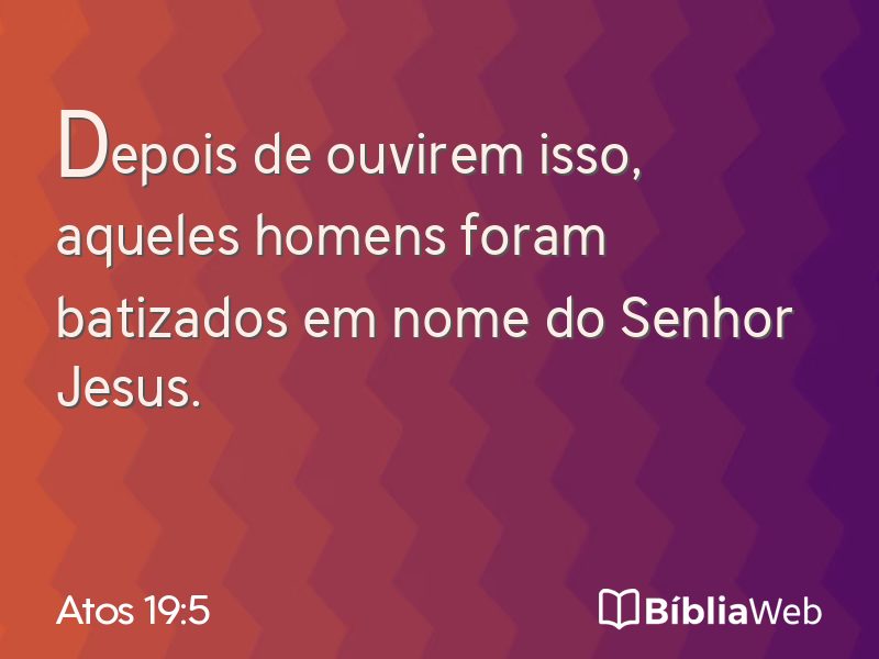 Atos 19:5 em imagem para compartilhar