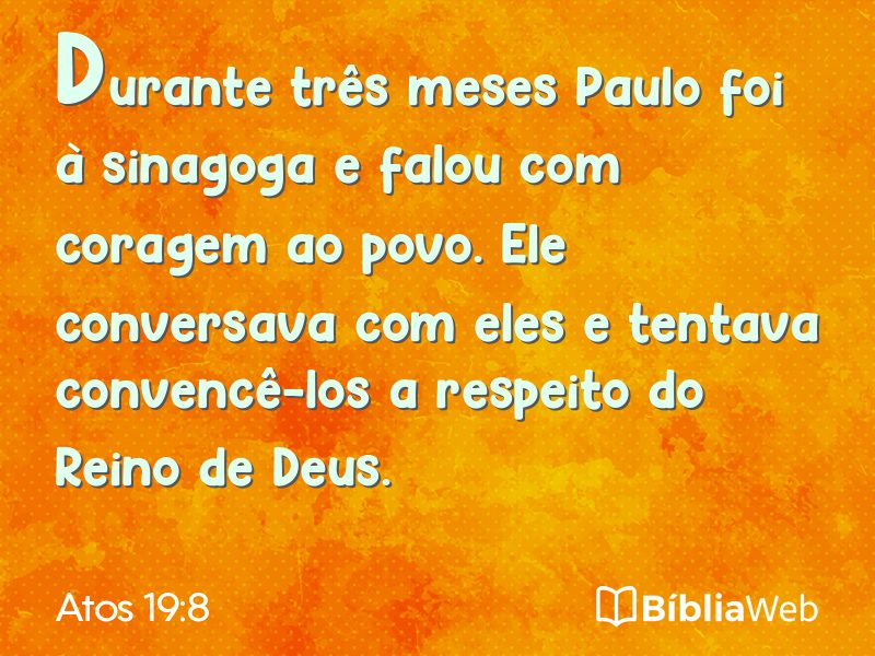 Atos 19:8 em imagem para compartilhar