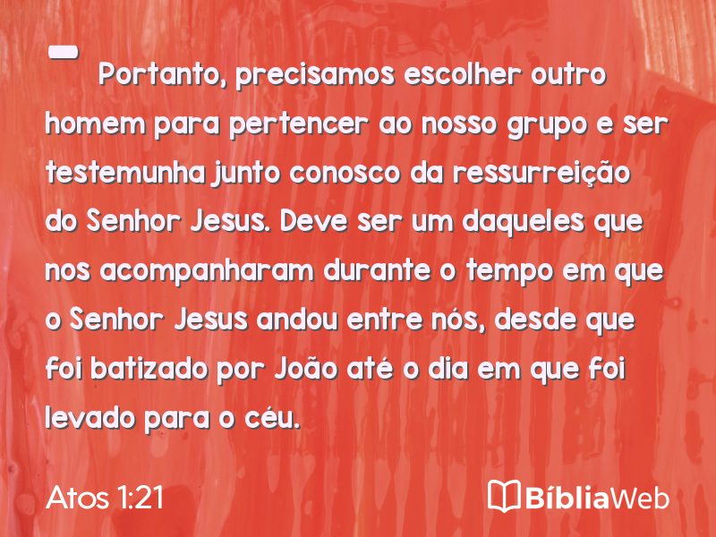 Atos 1:21 em imagem para compartilhar