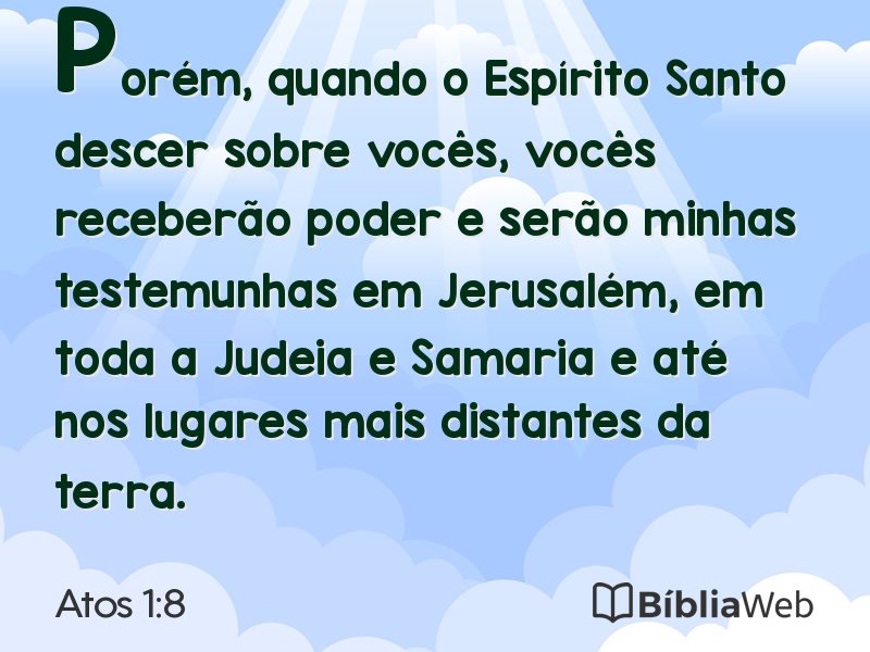Atos 1:8 em imagem para compartilhar
