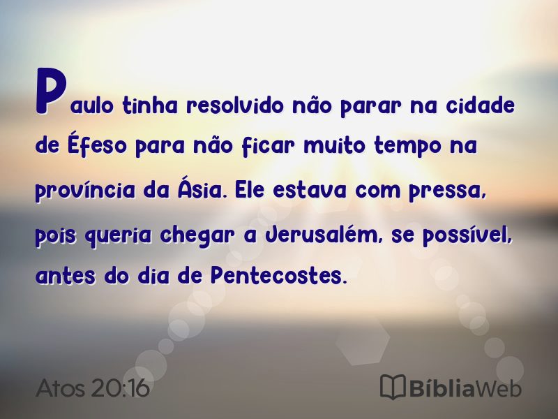 Atos 20:16 em imagem para compartilhar