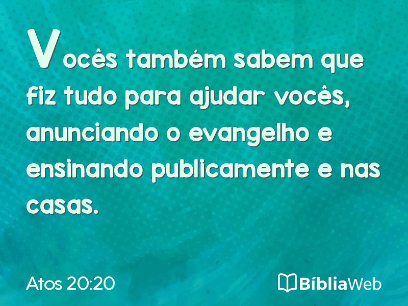 Atos 20:20 em imagem para compartilhar