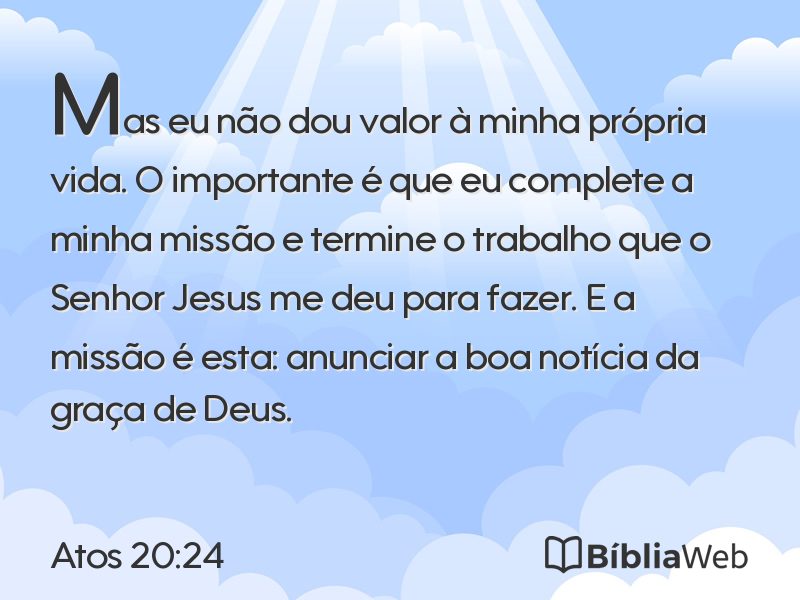 Atos 20:24 em imagem para compartilhar