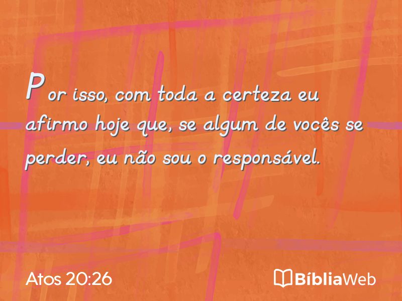 Atos 20:26 em imagem para compartilhar