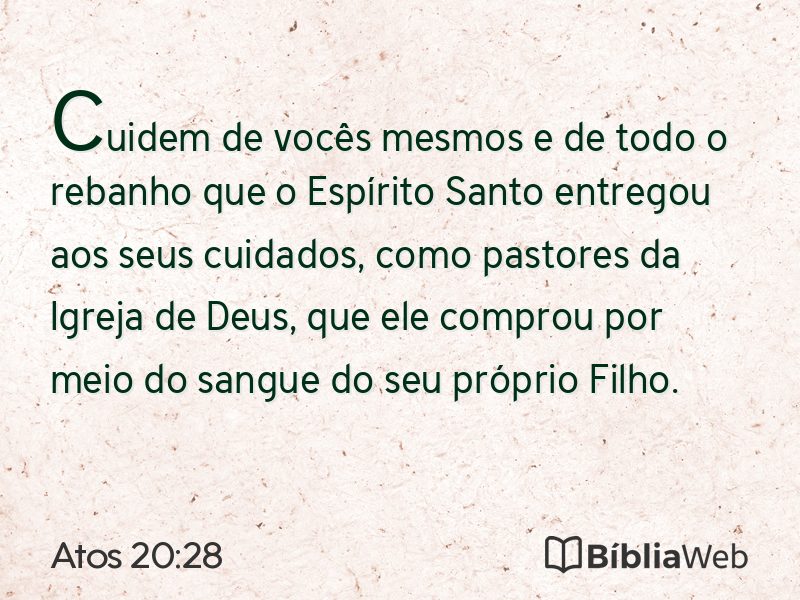 Atos 20:28 em imagem para compartilhar