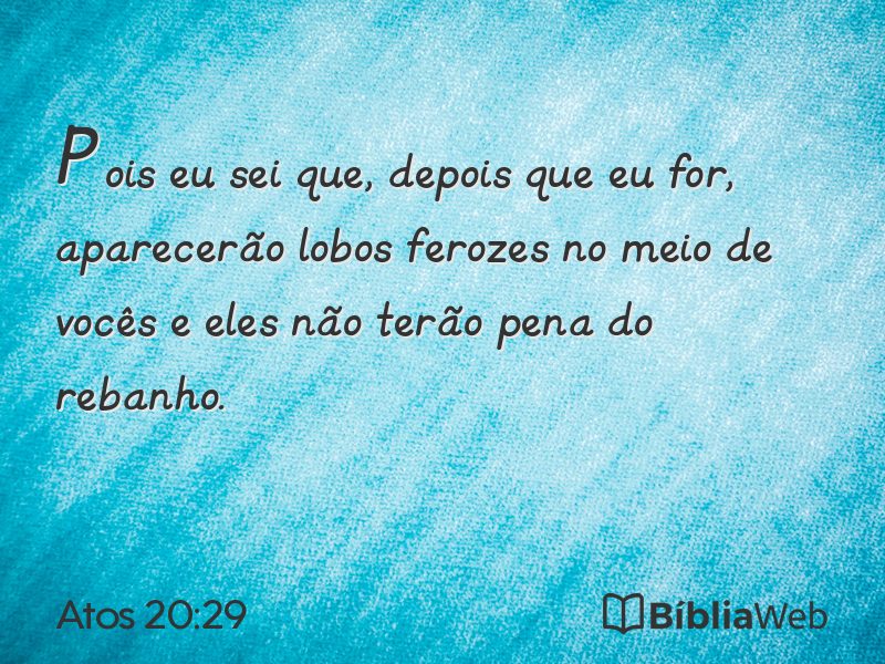 Atos 20:29 em imagem para compartilhar