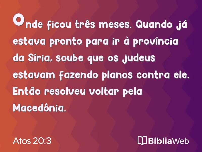 Atos 20:3 em imagem para compartilhar