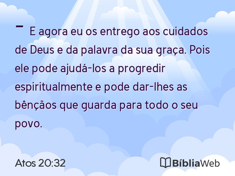 Atos 20:32 em imagem para compartilhar