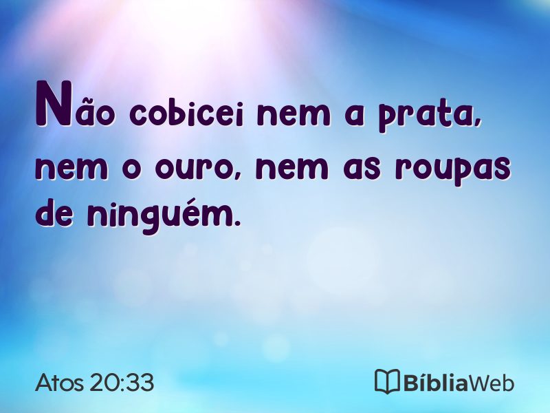 Atos 20:33 em imagem para compartilhar